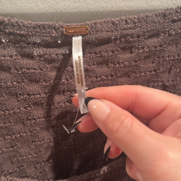 Free People Forever Now Crochet Ruffle Sleeve Top Large - Picture 4 of 7